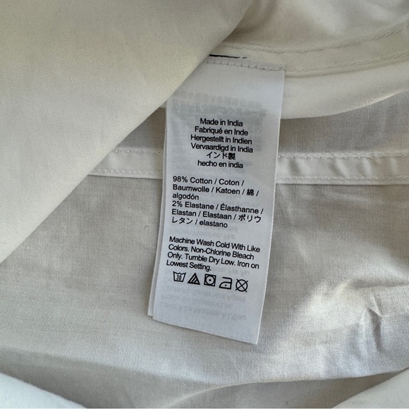 J Crew White Wren Slim Shirt Stretch Cotton Poplin Button Up Collar Women Size 2 - Picture 14 of 15